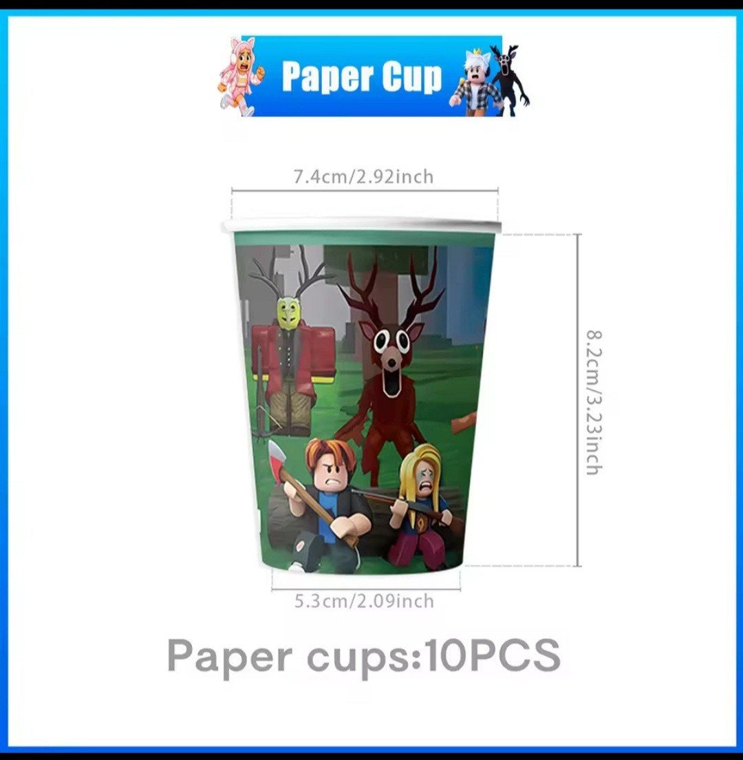 Nieuwe Roblox papieren bekers - 10 stuks, Ophalen, Nieuw, Feestartikel, Verjaardag