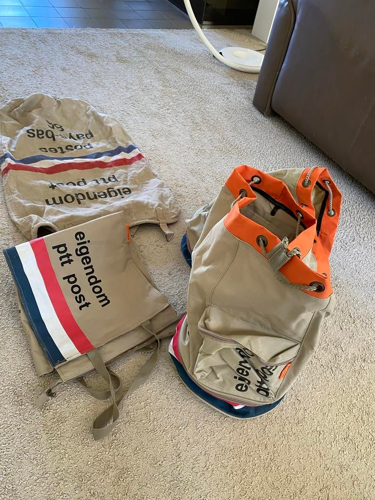 PTT Post Rugzak rugtas, Ophalen of Verzenden, Gebruikt, Beige, Overige typen
