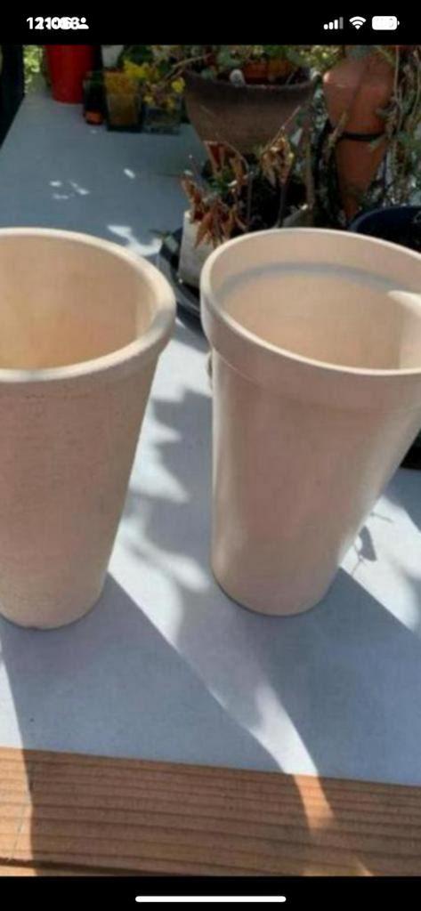 2Bloempotten €3, Ophalen, Rond, Zo goed als nieuw, Aardewerk