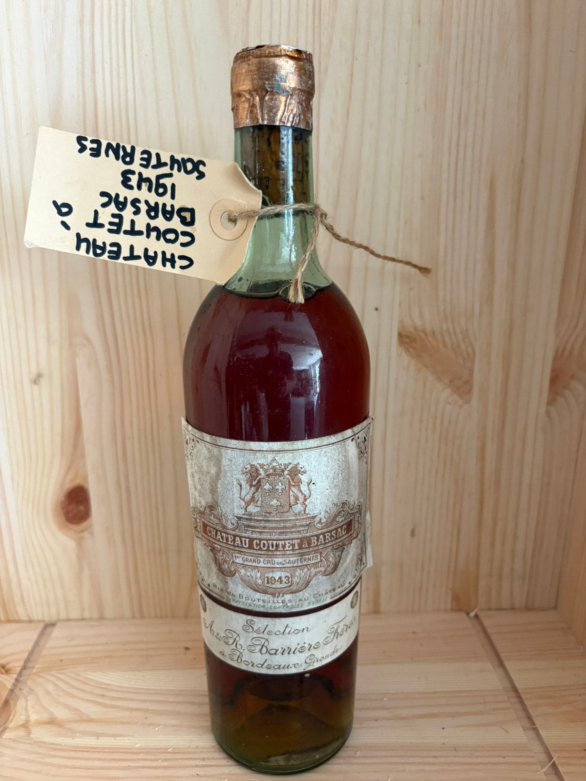 Chateau Coutet 1943, Ophalen, Zo goed als nieuw, Frankrijk, Rode wijn