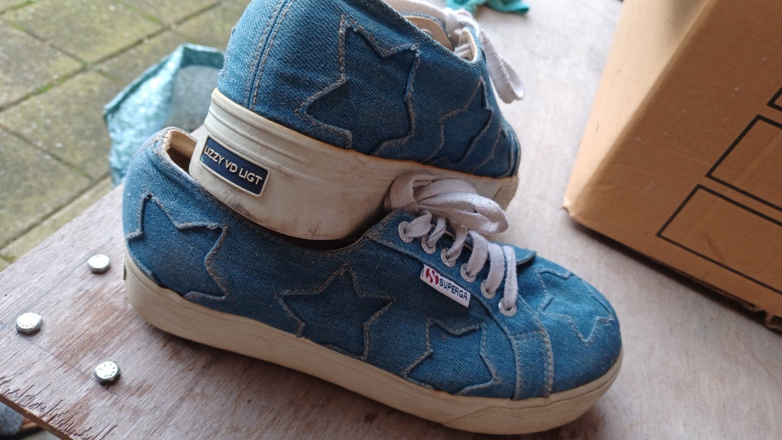 Superga x Lizzy sneaker maat:40, Superga, Blauw, Ophalen of Verzenden, Gedragen