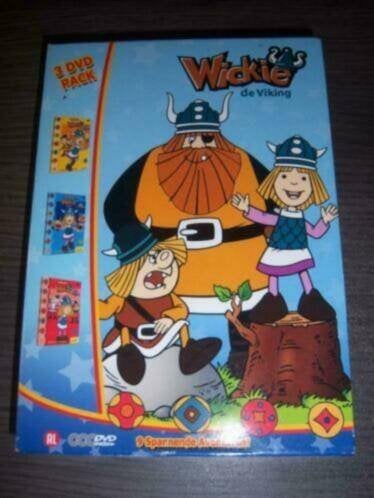 Wickie de Viking 3 dvd box met 9 afleveringen in nieuwstaat , Tekenfilm, Nederlands, Zo goed als nieuw, Alle leeftijden
