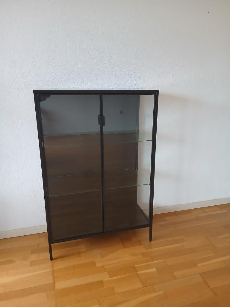 RUDSTA Vitrinekast, antraciet, 80x37x120 cm (2 stuks), Ophalen, Met deur(en), 50 tot 100 cm, Zo goed als nieuw