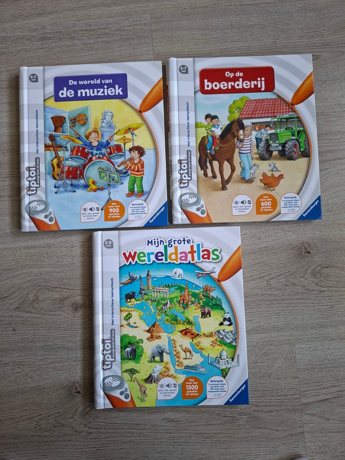 Tiptoi boeken - muziek, boerderij & wereldatlas, Kinderen en Baby's, Speelgoed | Educatief en Creatief, Ophalen of Verzenden