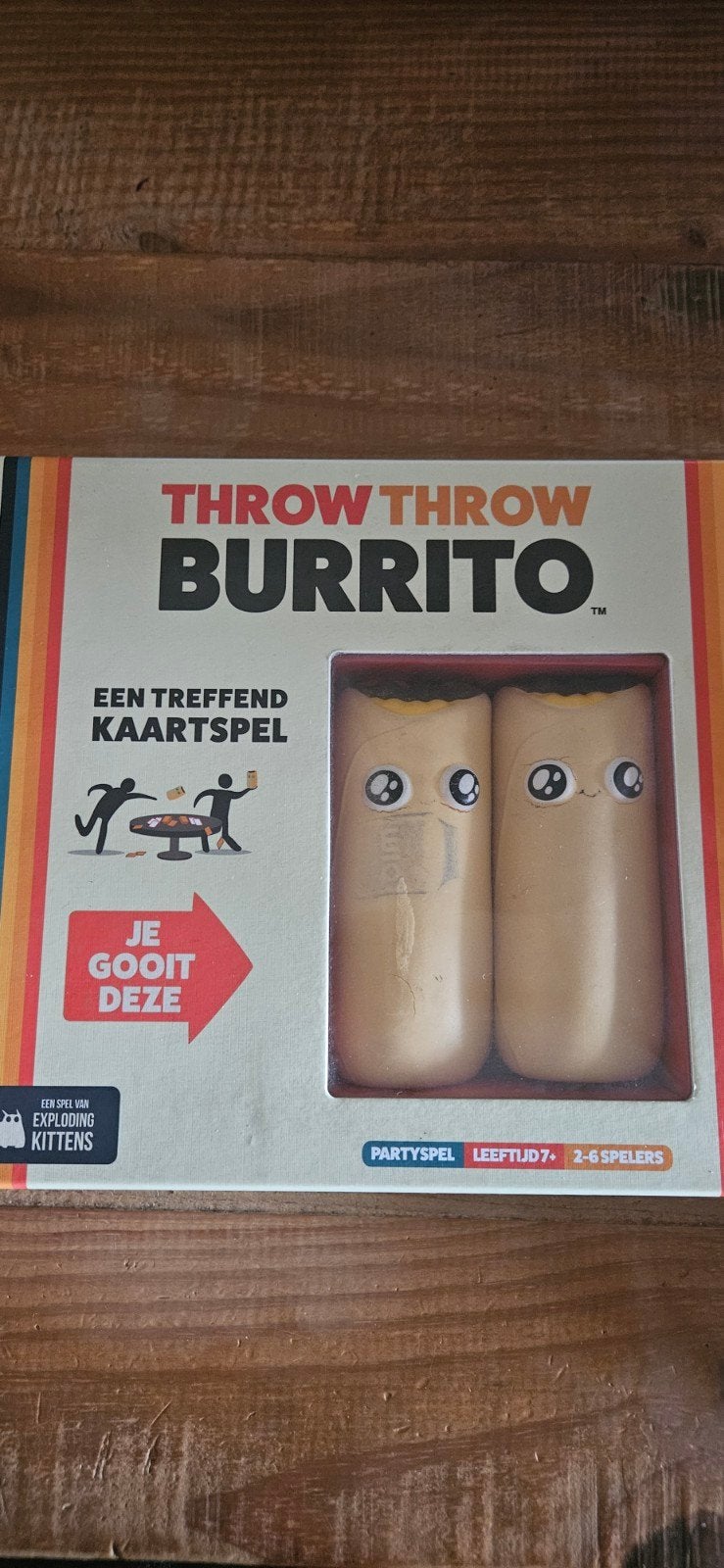 Throw Throw Burrito - Een Treffend Kaartspel, Drie of vier spelers, Ophalen, Zo goed als nieuw, Exploding Kittens