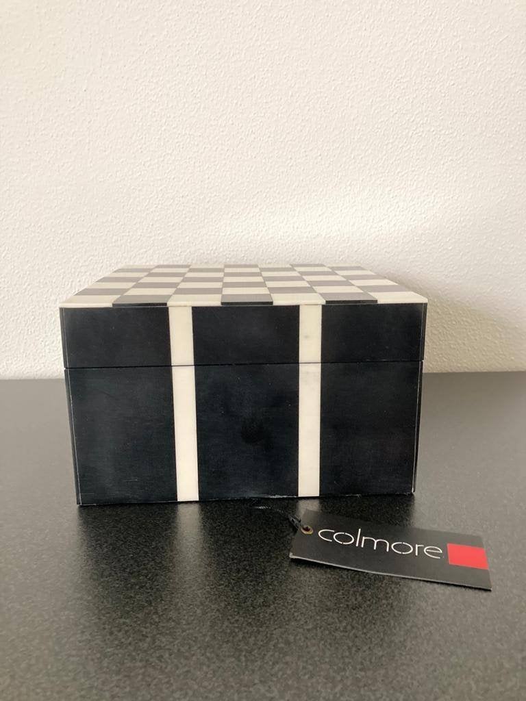 Diga Colmore Luxe decoratie box vierkant zwart/wit Nieuw!, Hout, Meerkleurig, Nieuw, Ophalen of Verzenden