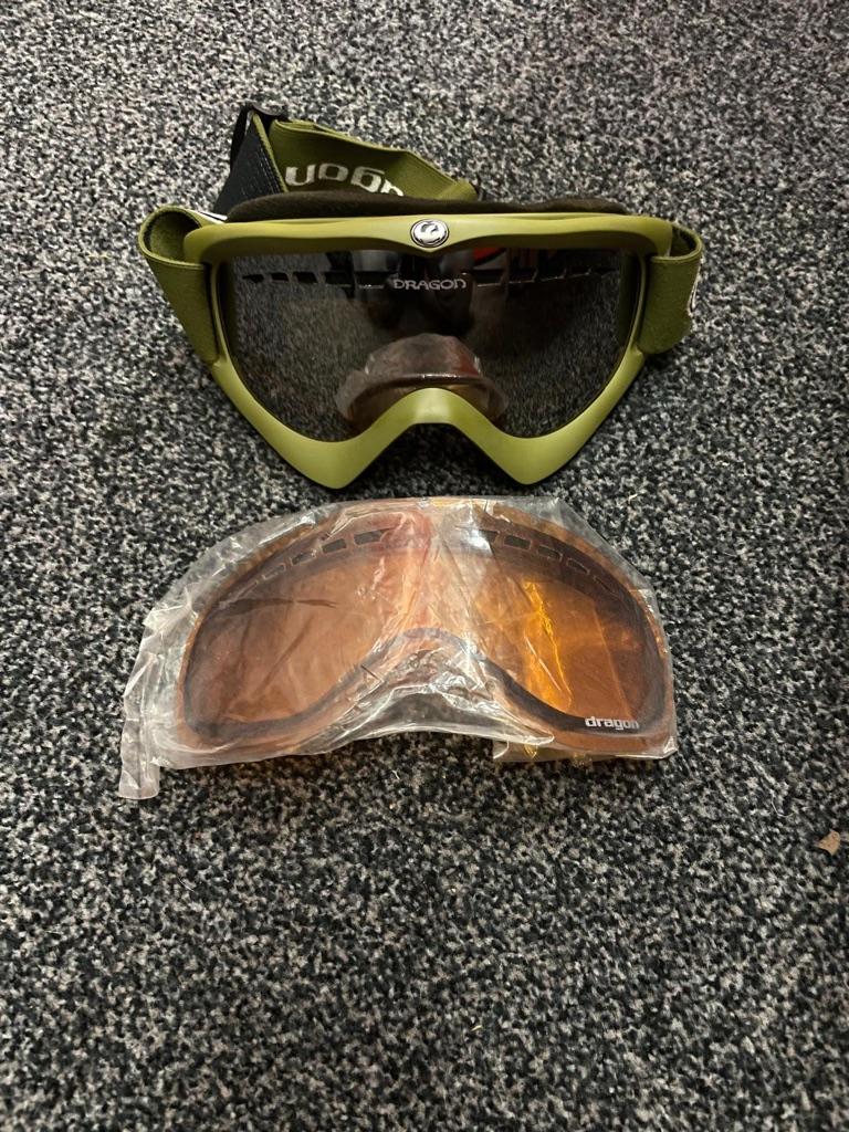 Skibril / Snowboardbril - Dragon (+ hoes + extra set lenzen), Ophalen of Verzenden, Gebruikt, Overige typen