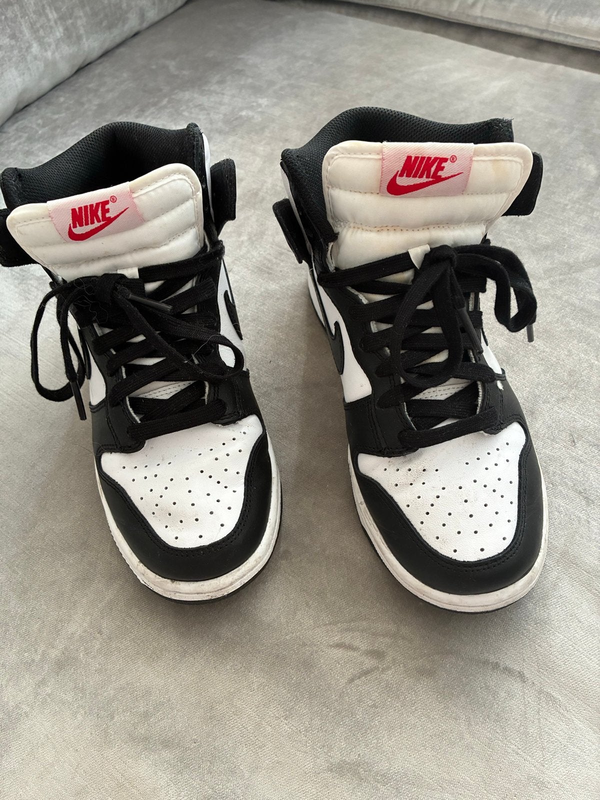 Nike Dunk High Panda sneakers - Maat 37.5, Ophalen of Verzenden, Gedragen, Zwart, Sneakers of Gympen