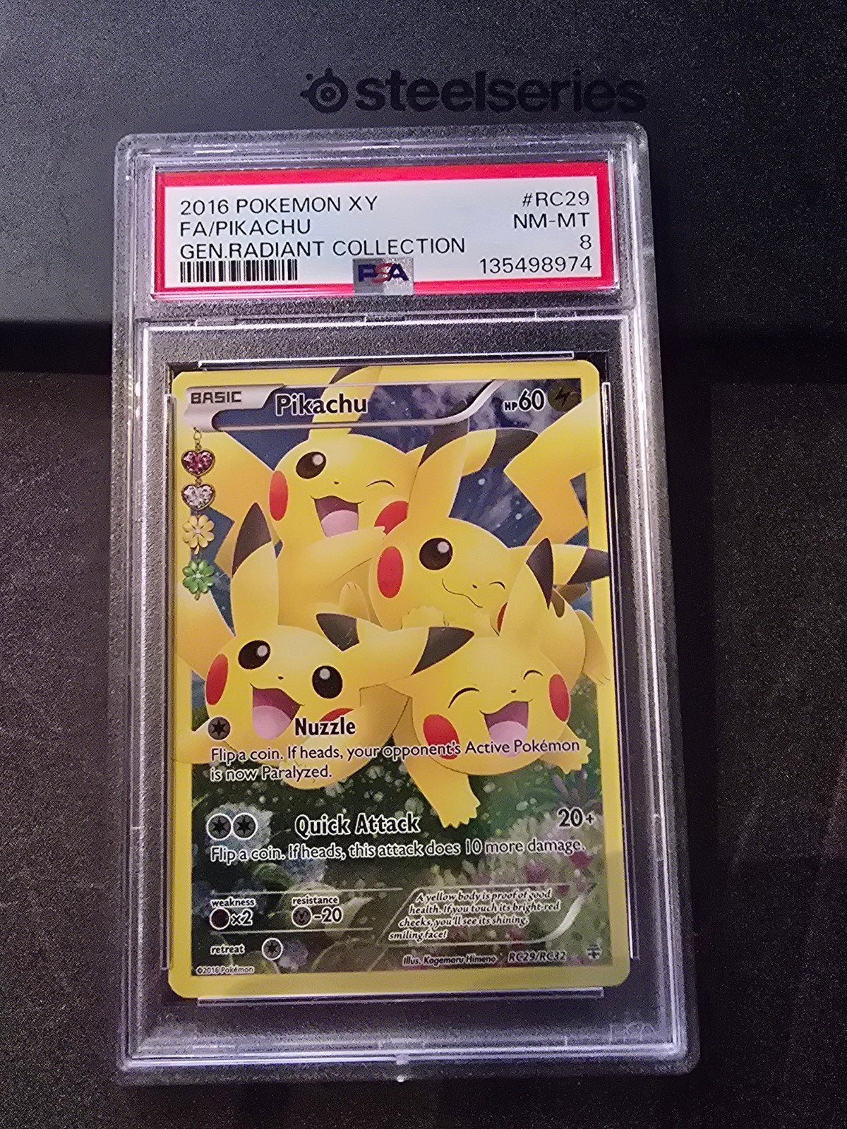 Pikachu #RC29 PSA 8, Hobby en Vrije tijd, Verzenden, Zo goed als nieuw