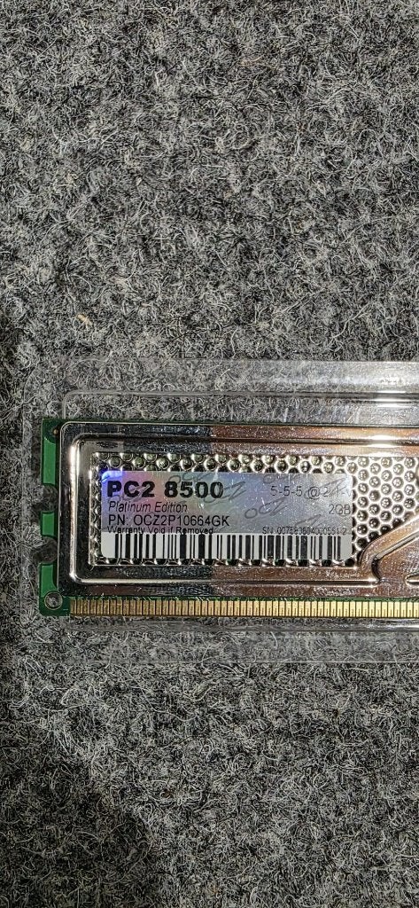 OCZ PC2-8500 Platinum Edition 2GB DDR2 Geheugen, Computers en Software, RAM geheugen, Ophalen of Verzenden, DDR2, Desktop