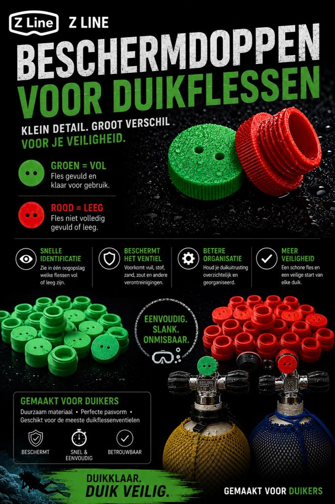 Z Line Beschermdop voor duikflessen, Nieuw, Ophalen of Verzenden, Zlinebenelux@gmail.com, Z Line