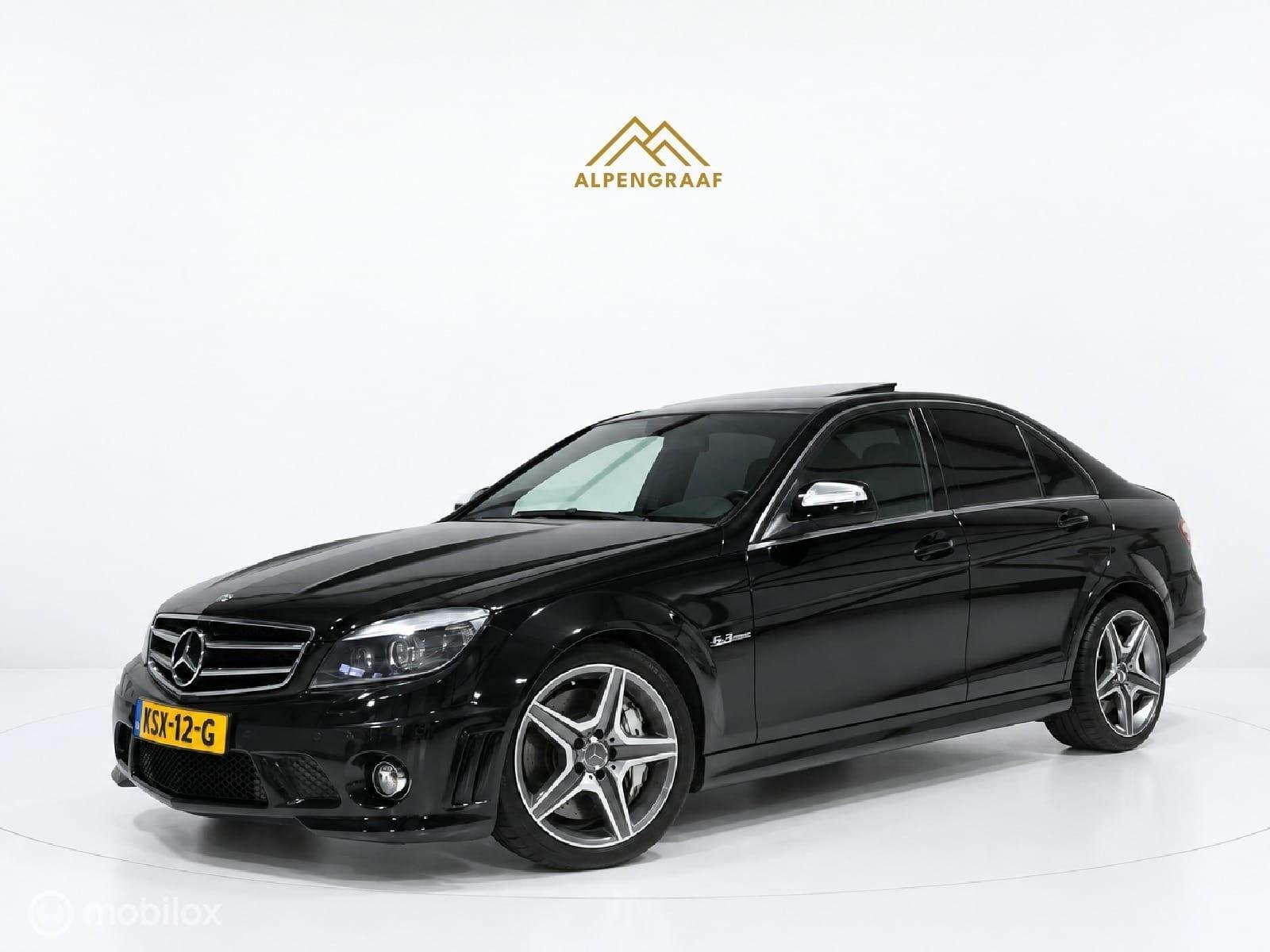 Mercedes C-klasse AMG 63 97.338KM Dealeronderhouden., Auto's, Dealer onderhouden, Achterwielaandrijving, Zwart, Leder