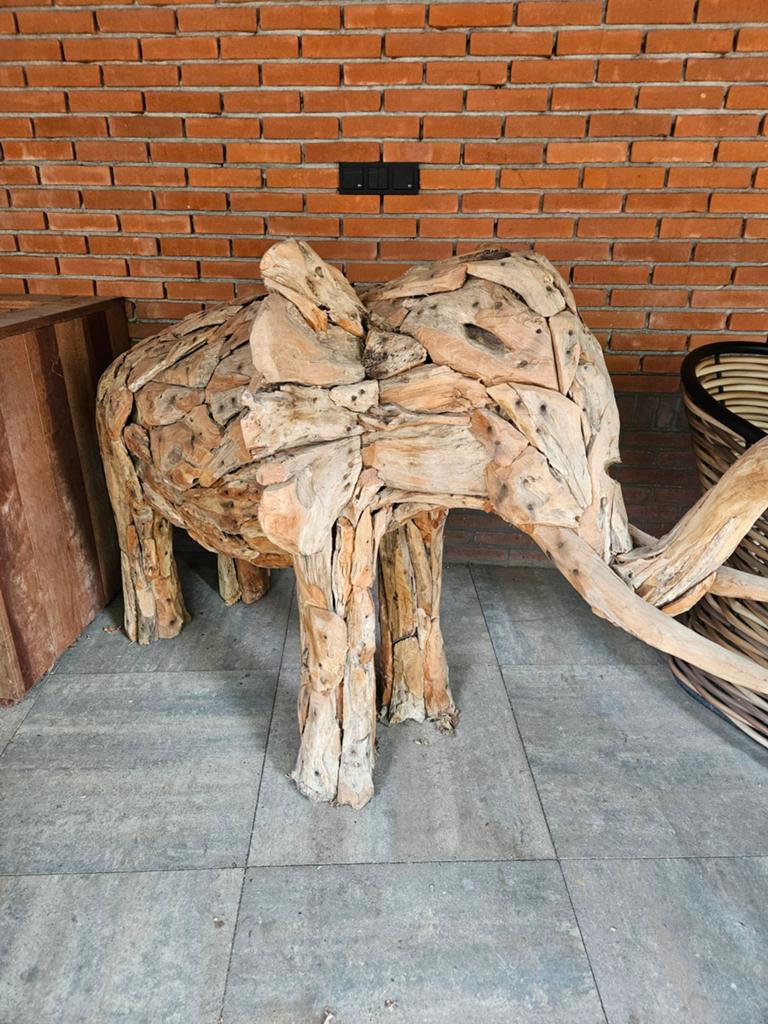 Unieke Teakhouten Olifant Decoratie - 180x90x115 cm, Ophalen, Hout, Niet van toepassing, Niet van toepassing