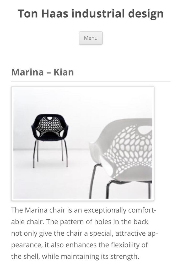 Ton Haas Marina Kian design stoelen - wit, Ophalen