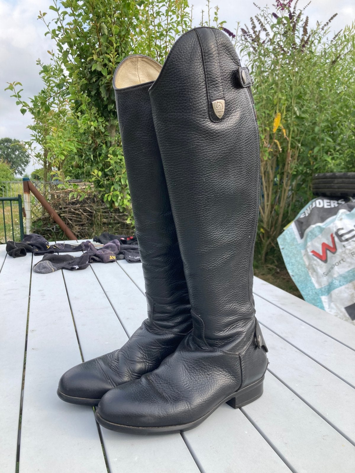 Tattini rijlaarzen maat 38, Dieren en Toebehoren, Paardrijkleding, Gebruikt, Schoeisel, Dressuur, Zwart, Ritssluiting, Met stretch
