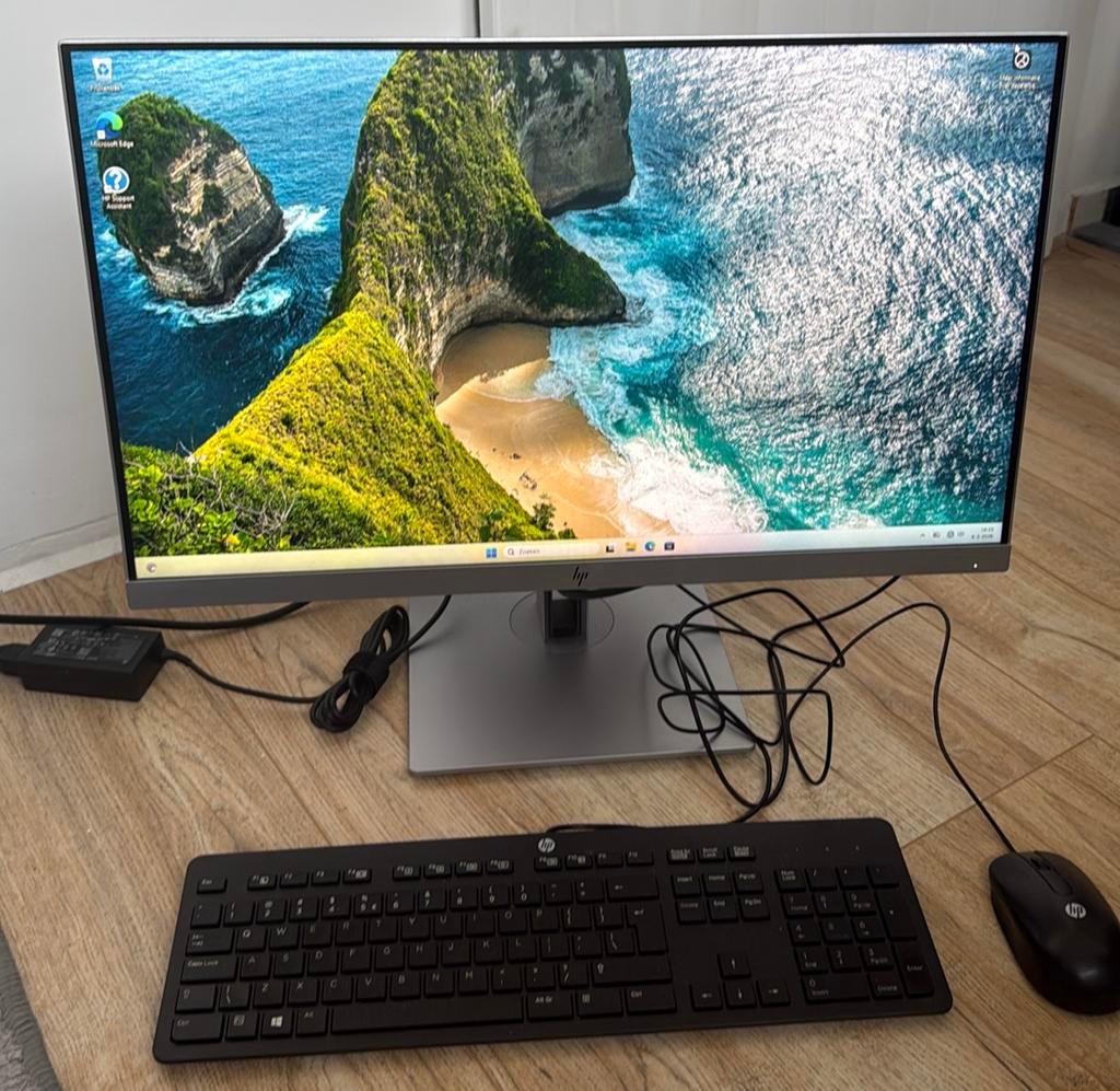 HP ProDesk 400 G5 met 24 inch monitor i5-9500T/256GB/8GB/W11, Ophalen, Zo goed als nieuw