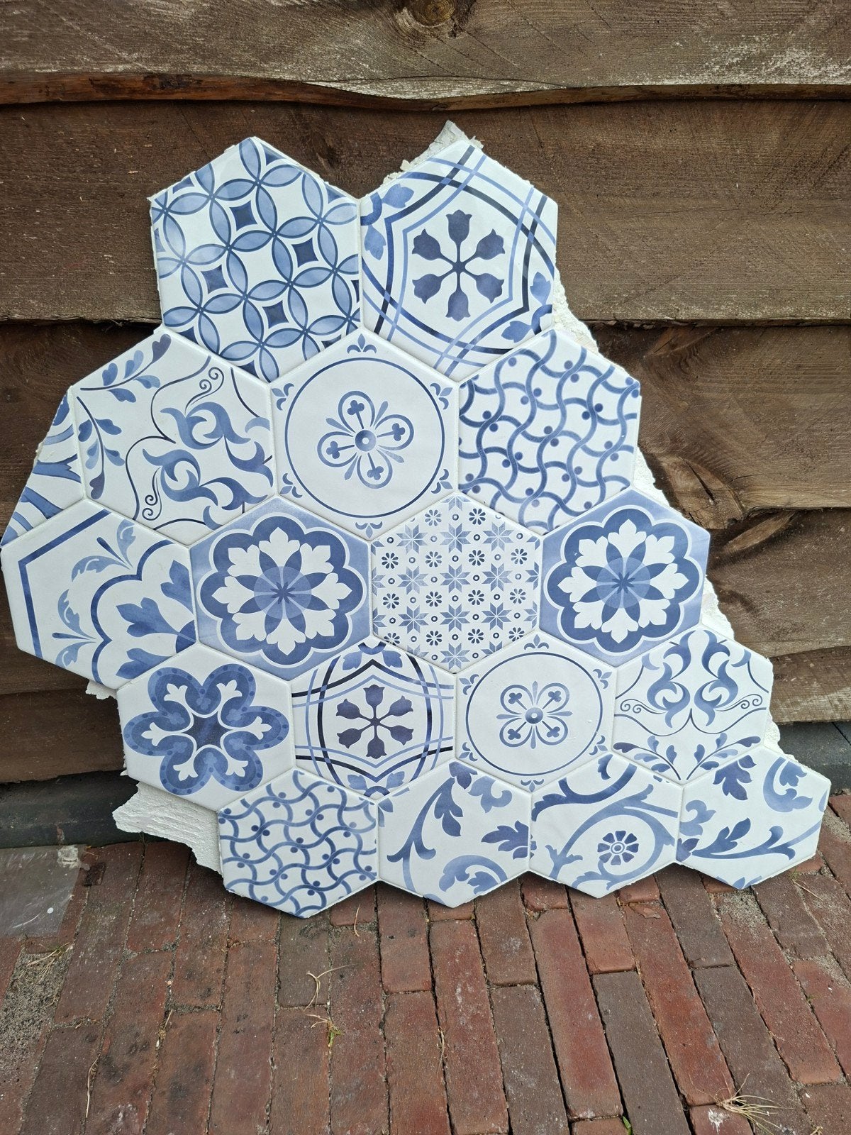 Blauwe wandtegels, hexagon, Ophalen, Nieuw, Minder dan 20 cm, Wandtegels