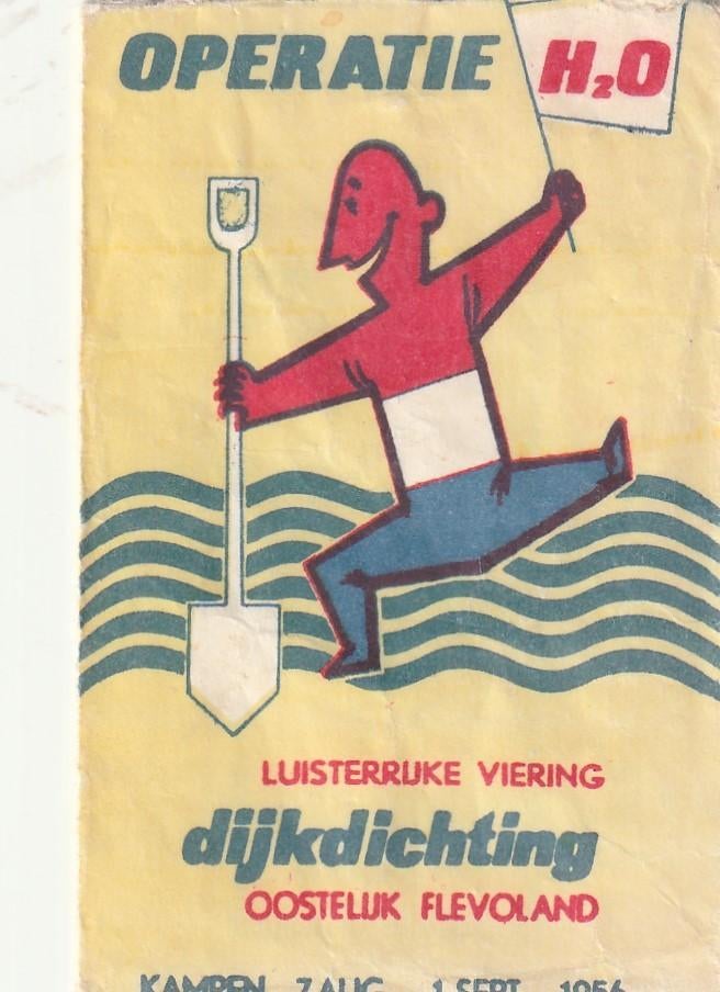 Suikerzakje #1122 : Dijkdichting Flevoland Kampen 1956, Verzenden, Nederland