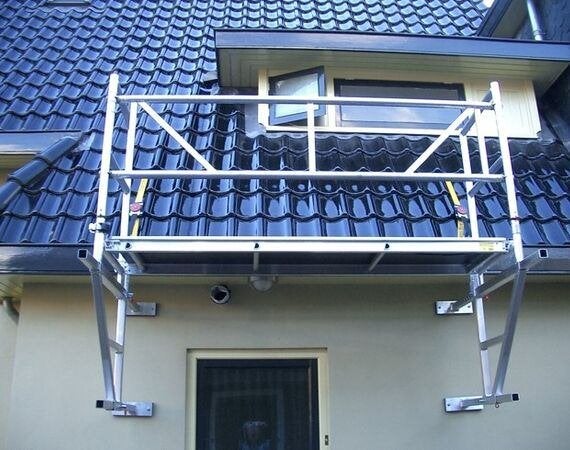 Gezocht! Dak consoles met werkvloeren en beveiliging hekken., Doe-het-zelf en Verbouw, Steigers, Ophalen of Verzenden, Gebruikt
