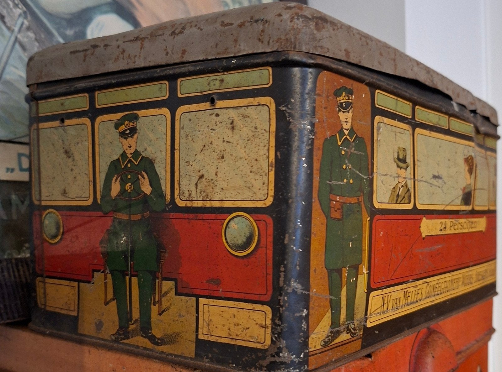 Vintage blikken tram blik - N.V. Van Melle's, Verzamelen, Ophalen of Verzenden, Gebruikt, Verpakking
