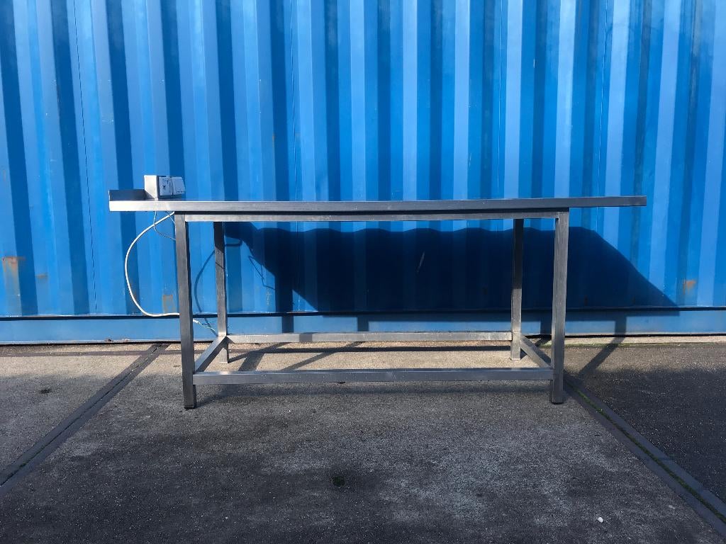 RVS werktafel 201/73 + stopcontacten en los werkblad elemen, Ophalen, Gebruikt, 50 tot 100 cm, Minder dan 100 cm