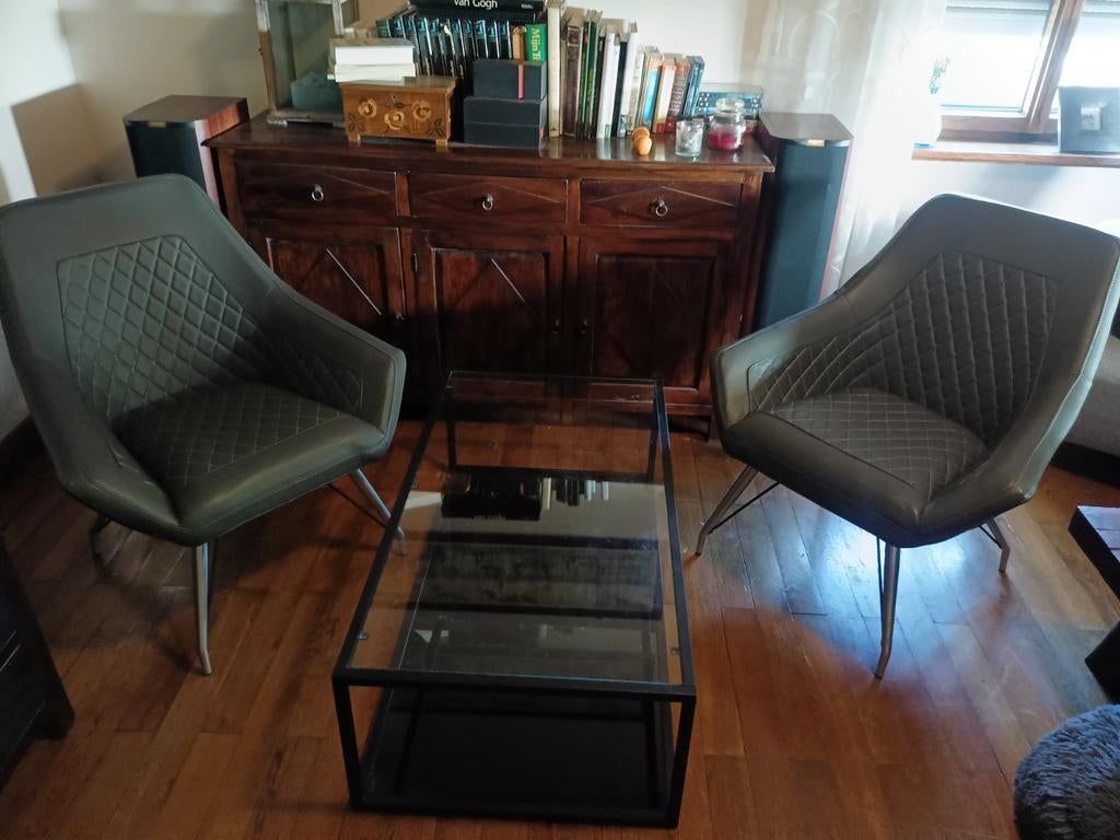 Salontafel en 2 stoelen, Ophalen, 100 tot 150 cm, 50 tot 100 cm, Minder dan 50 cm