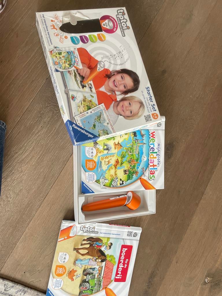 Tiptoi Starter Set met Wereldatlas en Boerderij, Ophalen of Verzenden, Gebruikt, Taal en Lezen, Met geluid