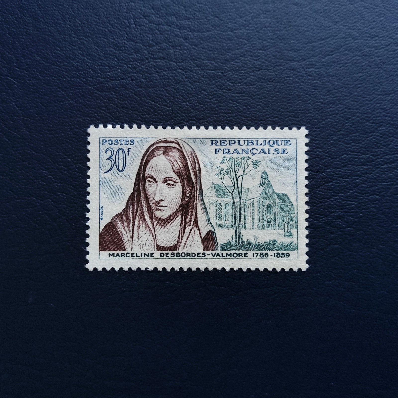 Frankrijk postzegel Marceline Desbordes-Valmore 30F, Ophalen of Verzenden, Gestempeld