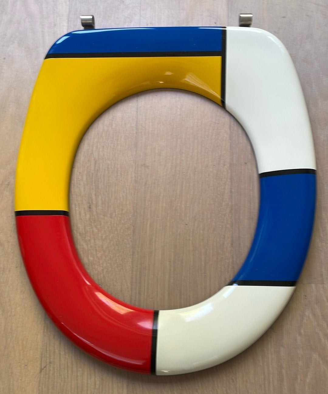 Unieke Mondriaan-stijl toiletbril, Ophalen of Verzenden, Zo goed als nieuw, Toilet