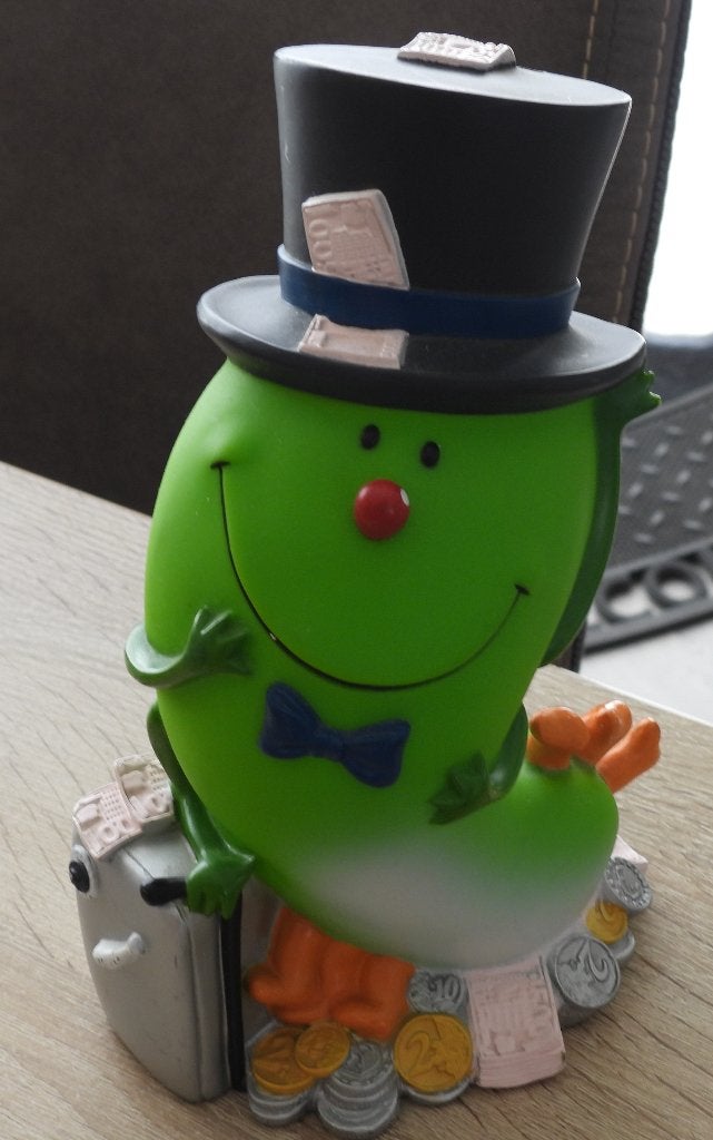 Leuke Rabobank spaarpot in de vorm van een figuur, Ophalen of Verzenden, Zo goed als nieuw, Kunststof, Strip- of Tekenfilmfiguur