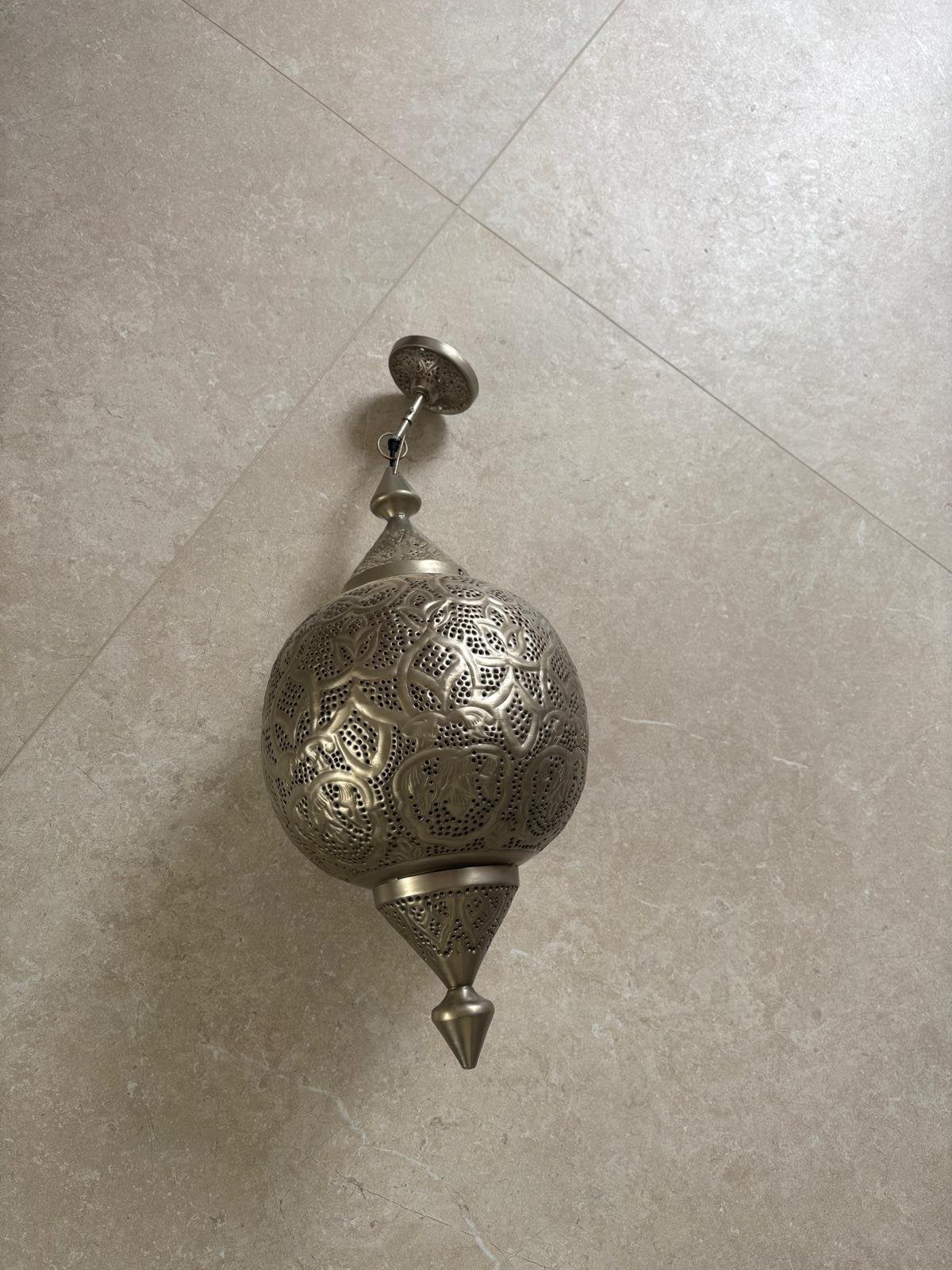 Prachtige Oosterse / Marokkaanse Hanglamp – Zilverkleurig, Ophalen of Verzenden, Zo goed als nieuw, Metaal, E27 (groot)