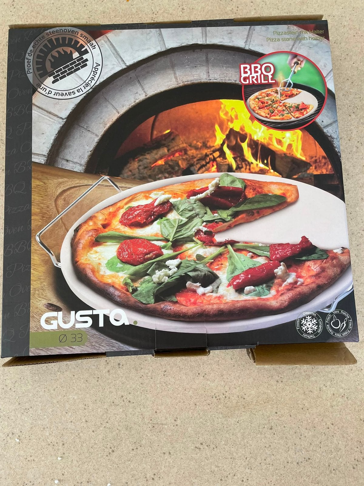 Pizza baksteen met houder, Ophalen, Nieuw