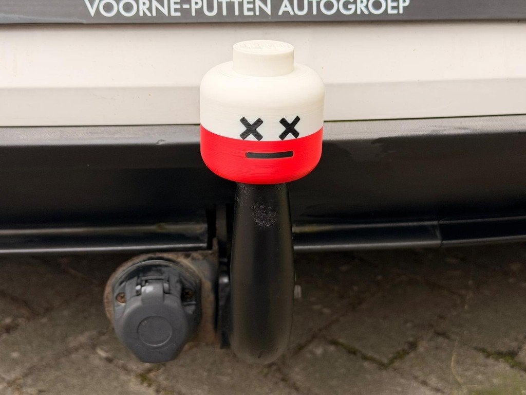 Trekhaak dop Poolse vlag – grappig LEGO-stijl hoofdje, Ophalen of Verzenden, Nieuw
