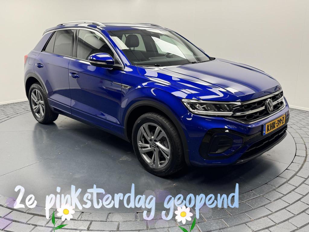 Volkswagen T-Roc 1.5 TSi DSG R-Line Navigatie-Adapt.Cr.contr, 4 cilinders, Blauw, Leder en Stof, Bedrijf