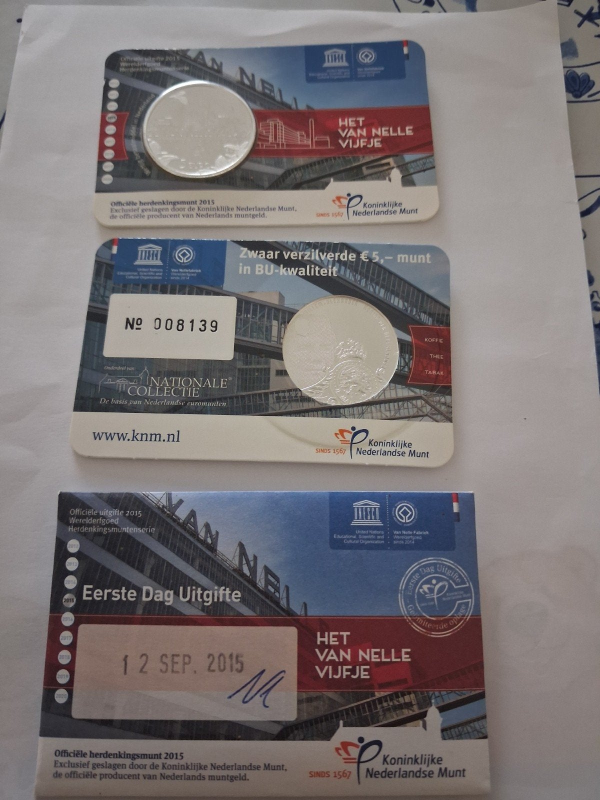 coincards Van Nelle Vijfje 2015, Ophalen of Verzenden, Euro's