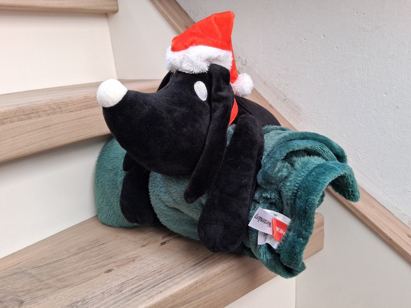 Hema Takkie knuffel met fleece deken, Kinderen en Baby's, Speelgoed | Knuffels en Pluche, Hema, Overige karakters, Zwart, Zo goed als nieuw