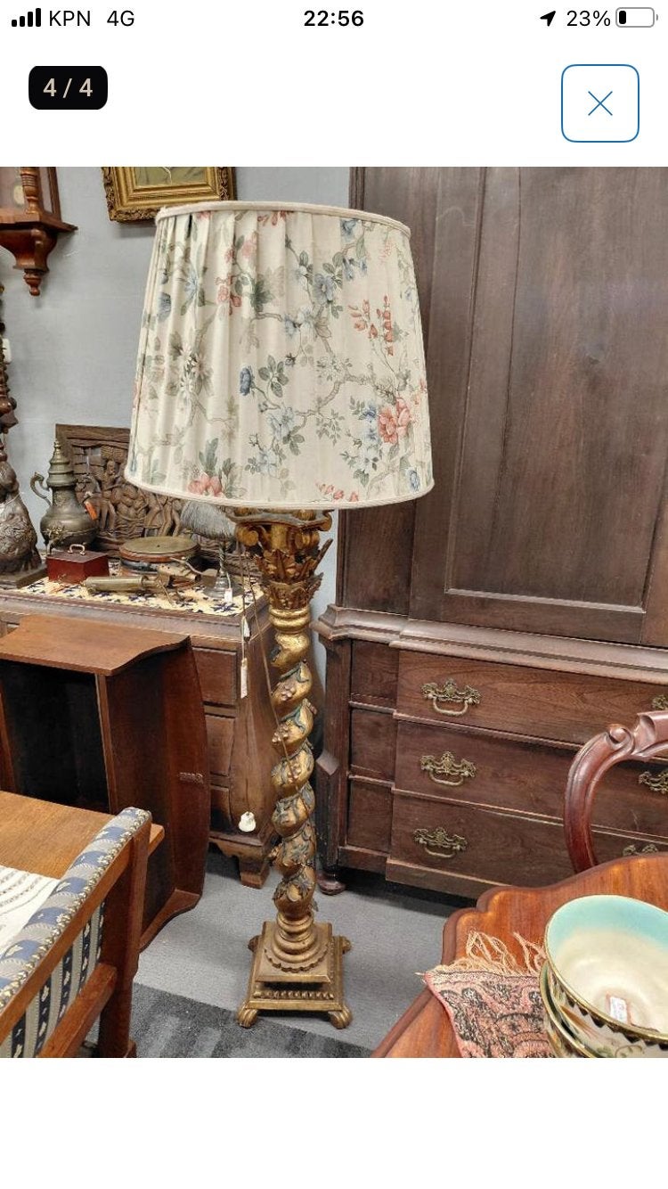Venutiaanse gesneden vloerlamp, ca 1920, Ophalen