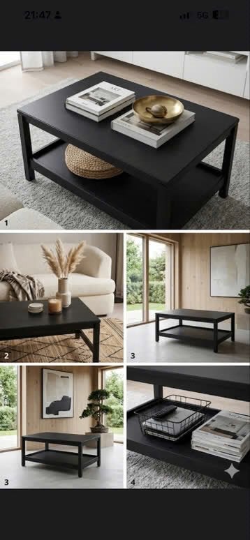 Nieuwe zwarte IKEA Havsta salontafel te koop!!, Huis en Inrichting, Tafels | Salontafels, Ophalen, Zo goed als nieuw, Rond, 50 tot 100 cm