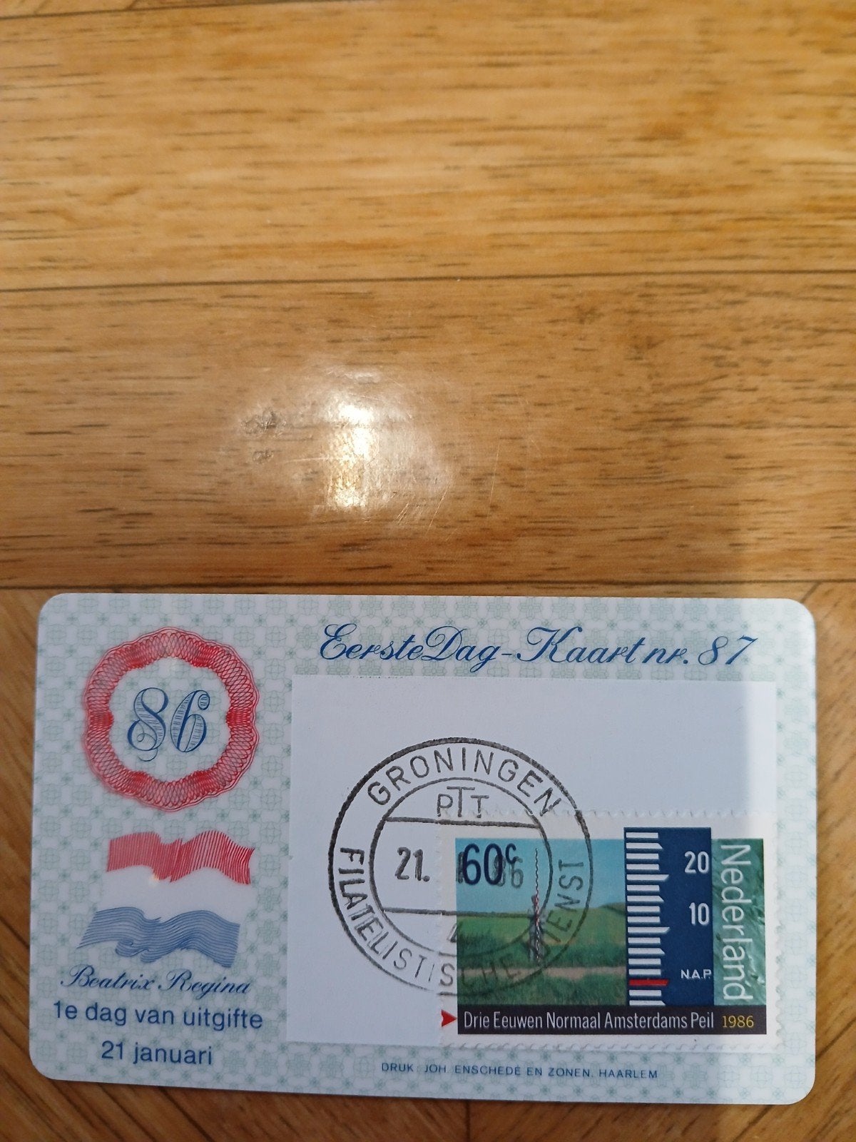 Eerste Dag-Kaart nr. 87 Beatrix Regina 1986, Ophalen of Verzenden