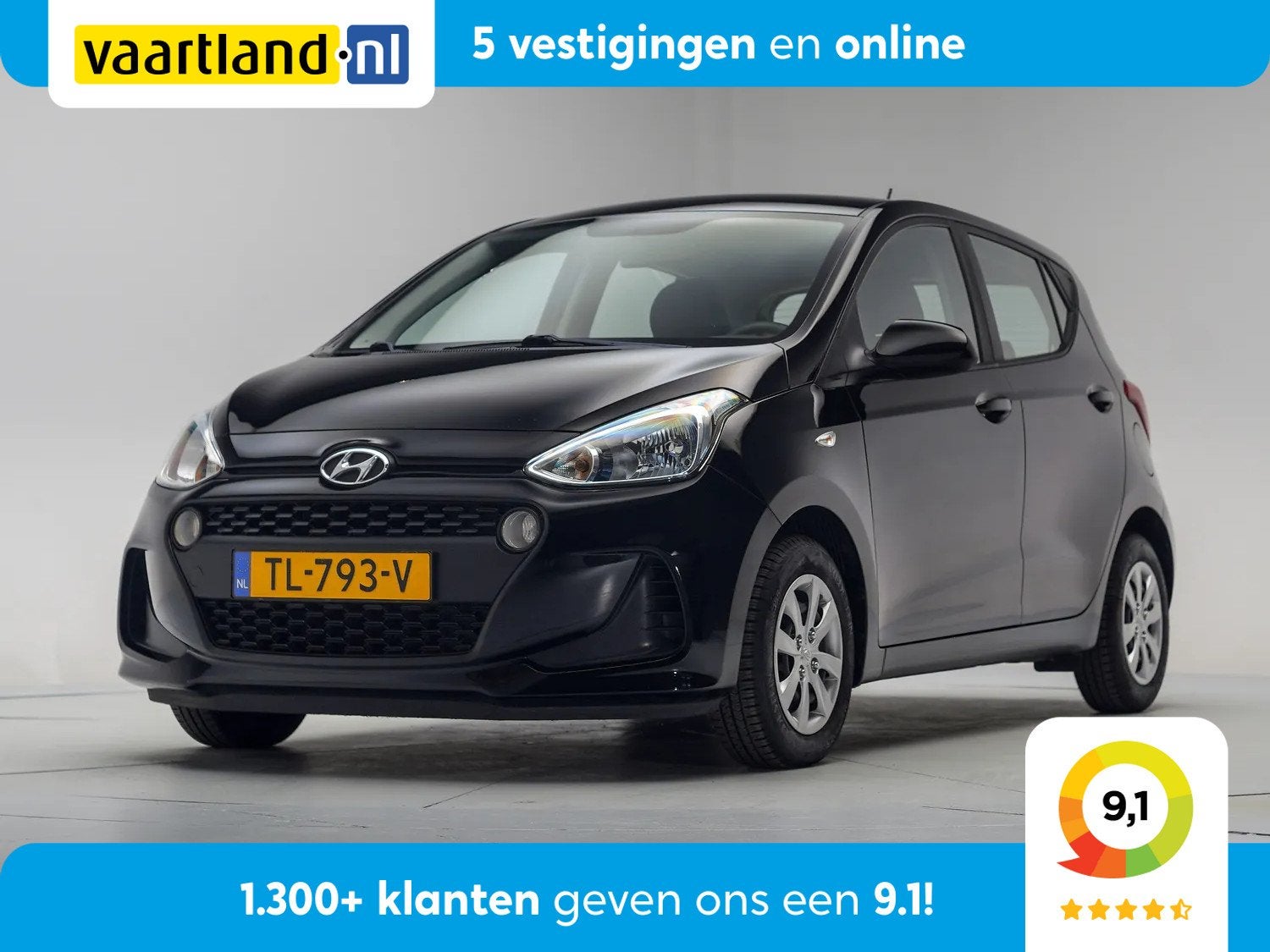 Hyundai i10 1.0i Comfort 5 deurs [ Airco Multi functioneel s, Auto's, Hyundai, Gebruikt, 31 €/maand, 4 stoelen, Zwart