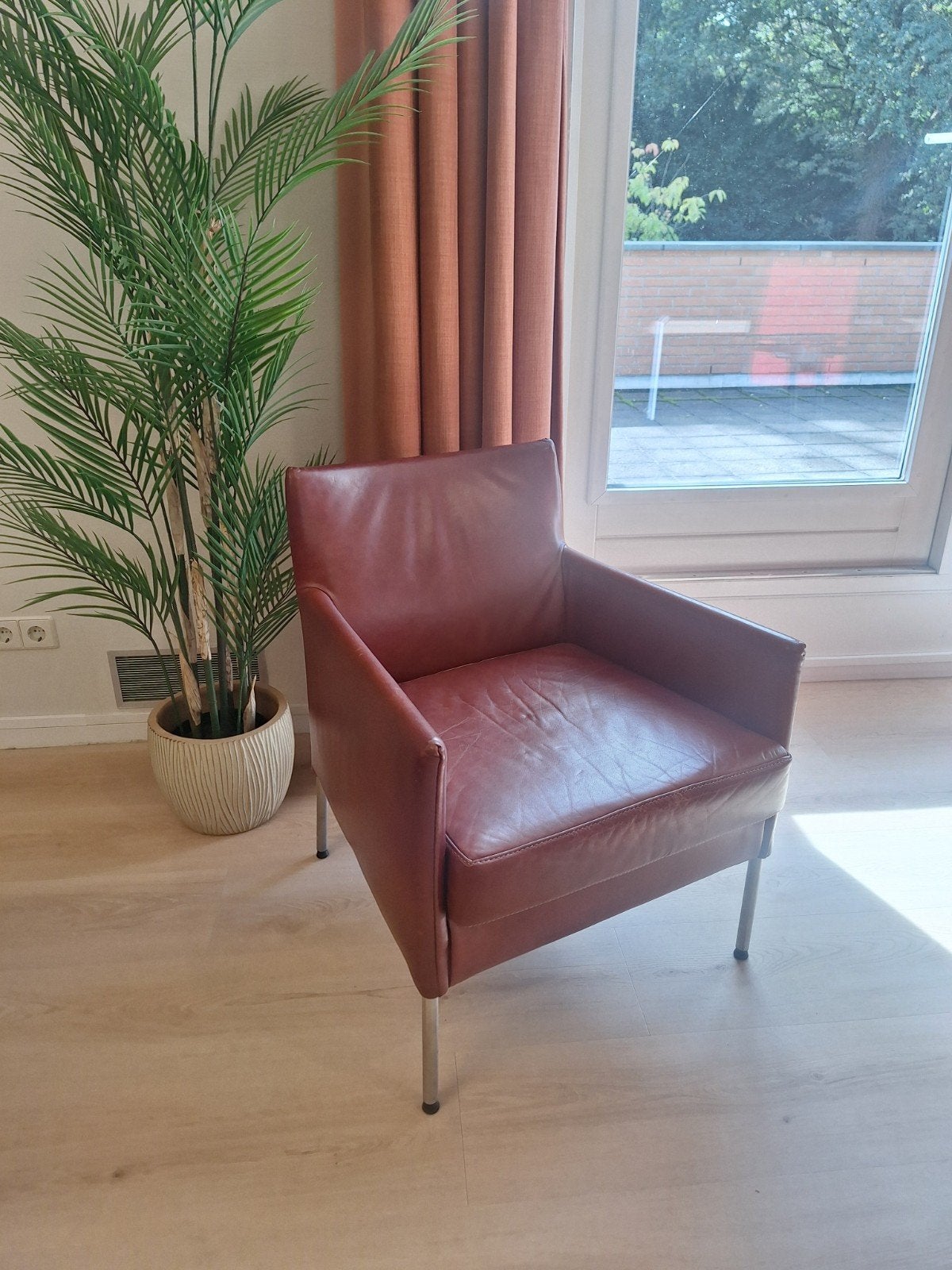 2 Bert Plantagie leren stoelen - Bruinrood, Ophalen, Gebruikt, Twee, Bruin