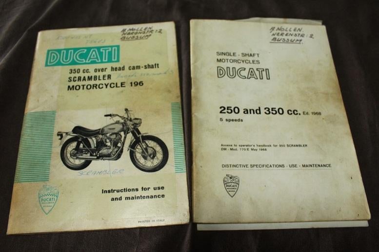 Ducati 350 cc1968 instruction maintenance manual Scrambler, Motoren, Ophalen of Verzenden, Ducati