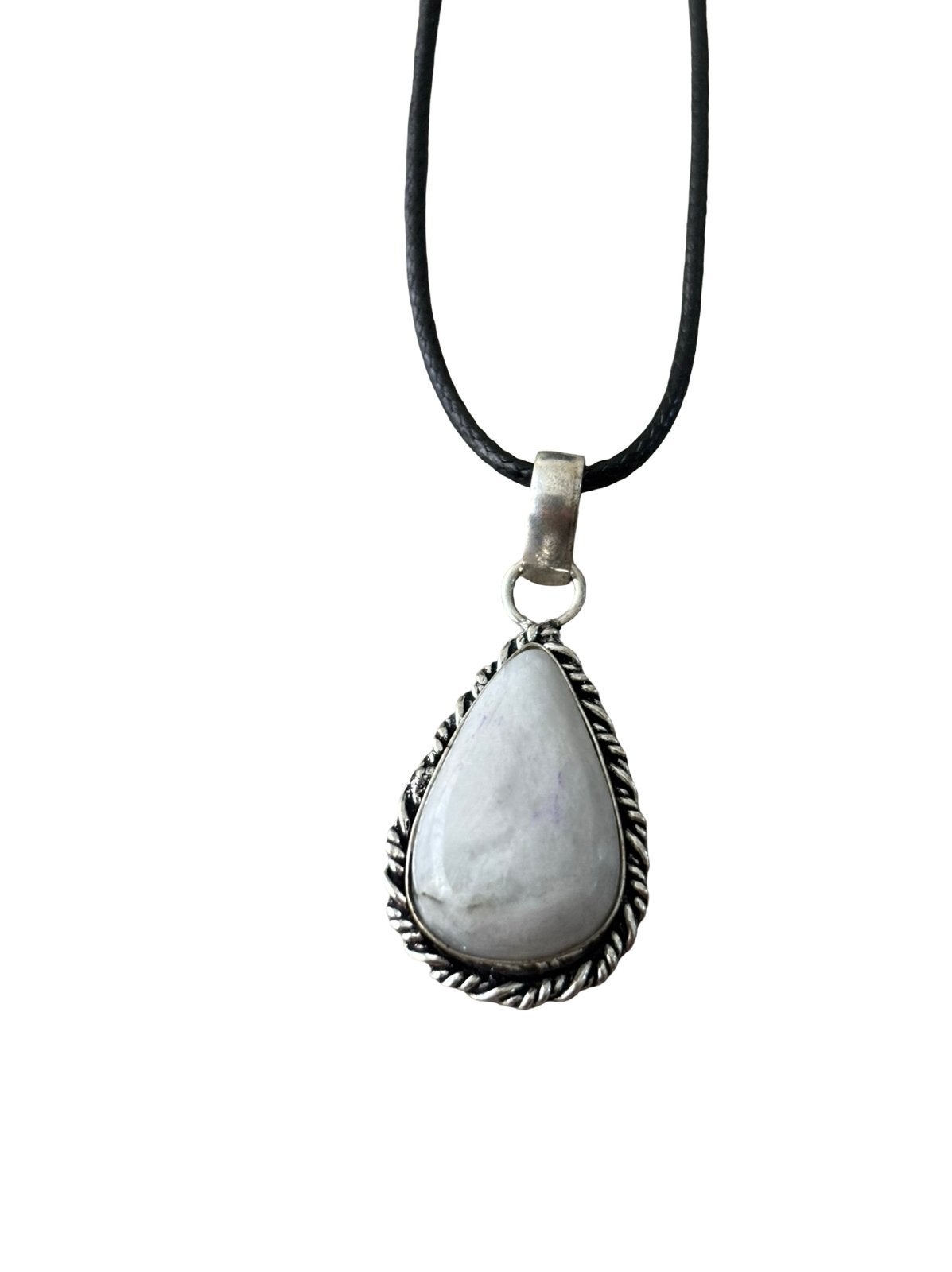 Maansteen Edelsteen Ketting Leer Uniseks Sieraden Newage, Vanbeeksaar4@gmail.com, Wit, Nieuw, Ophalen of Verzenden