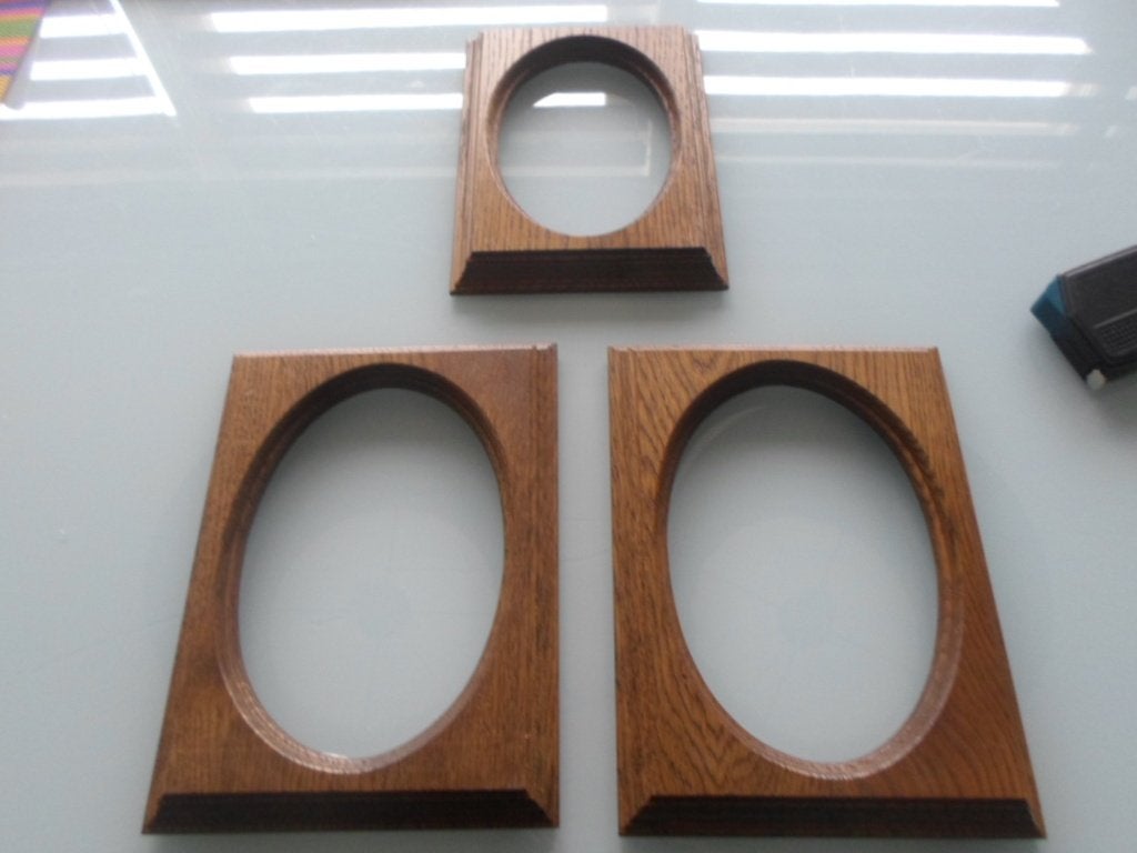 3 frame eiken fotolijstje Meubelfabriek Oisterwijk, Gebruikt, Overige typen, Ophalen of Verzenden, 20 cm