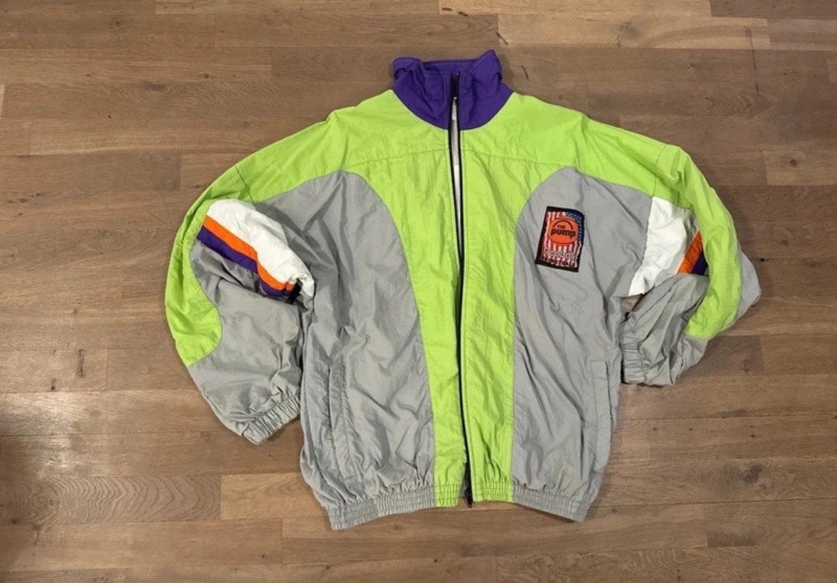Vintage Reebok Basketball Windjack - Gebruikt maar tof!, Ophalen of Verzenden, Gedragen, Maat 52/54 (L), Meerkleurig