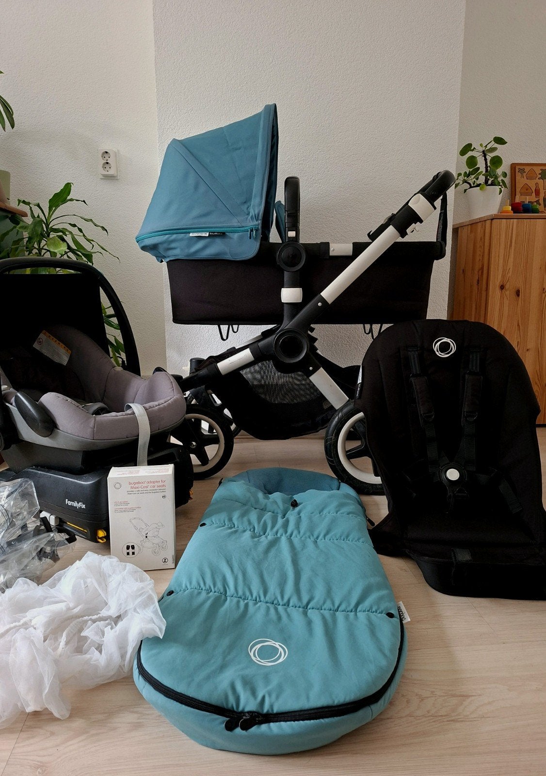 bugaboo kinderwagen met veel toebehoren, Ophalen, Zo goed als nieuw, Bugaboo, Met autostoeltje