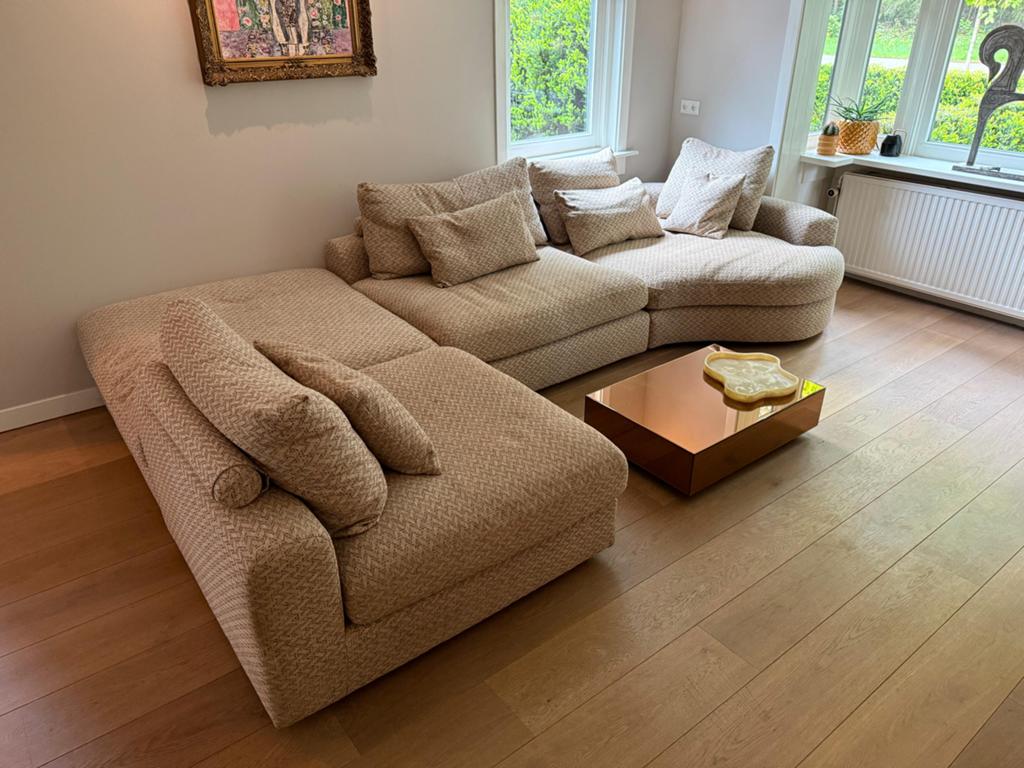 Luxe modulaire lounchbank - design -hoekbank- chaiseloungue., Ophalen, Zo goed als nieuw, Stof