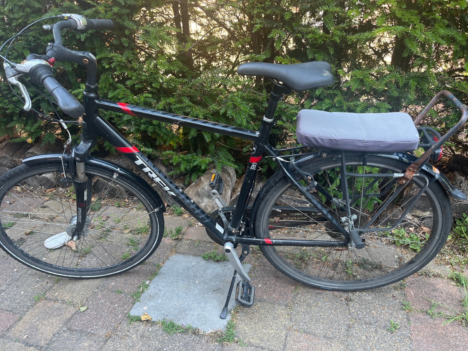 Trek fiets met versnellingen en bagagedrager, Overige merken, Gebruikt, Velgrem, Versnellingen