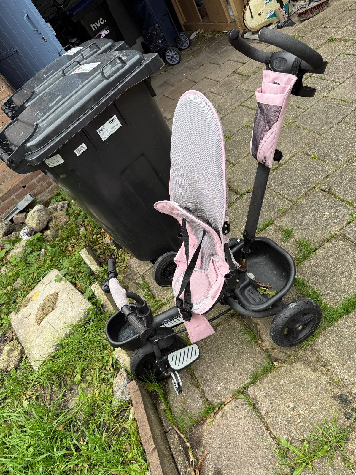 Kinderkraft driewieler met duwstang - Roze, Ophalen of Verzenden, Gebruikt, Duwstang