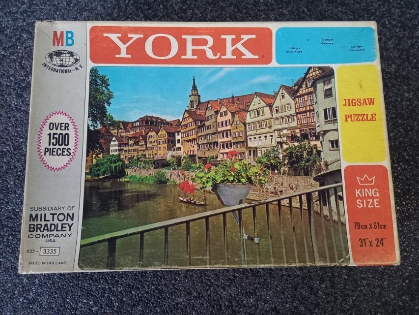 * Vintage puzzel MB York Tubingen Germany 1500 st *, Ophalen of Verzenden, 500 t/m 1500 stukjes, Gebruikt, Legpuzzel